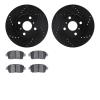 8302-91002 Drilled/Slotted Brake Rotors with 3000-Series Ceramic Brake Pads Kit [Black], 2004-2006 Lexus/Toyota/Scion, Position: - image 1