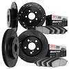 8304-03052 Drilled/Slotted Brake Rotors with 3000-Series Ceramic Brake Pads Kit [Black], 2009-2016 Kia/Hyundai/Genesis, Position - image 1