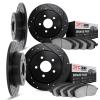 8304-31030 Drilled/Slotted Brake Rotors with 3000-Series Ceramic Brake Pads Kit [Black], 1995-1998 BMW, Position: Front and Rear - image 1