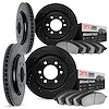 8304-40016 Drilled/Slotted Brake Rotors with 3000-Series Ceramic Brake Pads Kit [Black], 2003-2003 Mopar, Position: Front and Re - image 1