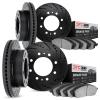 8304-40025 Drilled/Slotted Brake Rotors with 3000-Series Ceramic Brake Pads Kit [Black], 2003-2008 Mopar, Position: Front and Re - image 1