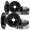 8304-67002 Drilled/Slotted Brake Rotors with 3000-Series Ceramic Brake Pads Kit [Black], 1982-1983 Infiniti/Nissan, Position: Fr - image 1