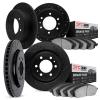 8304-72024 Drilled/Slotted Brake Rotors with 3000-Series Ceramic Brake Pads Kit [Black], 2000-2004 Mitsubishi, Position: Front a - image 1
