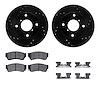 8312-01003 Drilled/Slotted Brake Rotors with 3000-Series Ceramic Brake Pads Kit & Hardware [Black], 1991-1994 Suzuki, Position:  - image 1