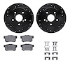 8312-01005 Drilled/Slotted Brake Rotors with 3000-Series Ceramic Brake Pads Kit & Hardware [Black], 2010-2013 Suzuki, Position:  - image 1