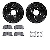 8312-01007 Drilled/Slotted Brake Rotors with 3000-Series Ceramic Brake Pads Kit & Hardware [Black], 1999-2002 Suzuki, Position:  - image 1