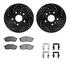 8312-01011 Drilled/Slotted Brake Rotors with 3000-Series Ceramic Brake Pads Kit & Hardware [Black], 2007-2014 Suzuki, Position:  - image 1