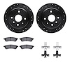 8312-01014 Drilled/Slotted Brake Rotors with 3000-Series Ceramic Brake Pads Kit & Hardware [Black], 2004-2009 Multiple Makes/Mod