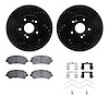 8312-01020 Drilled/Slotted Brake Rotors with 3000-Series Ceramic Brake Pads Kit & Hardware [Black], 2010-2013 Suzuki, Position:  - image 1