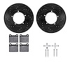 8312-02004 Drilled/Slotted Brake Rotors with 3000-Series Ceramic Brake Pads Kit & Hardware [Black], 1967-1974 Porsche, Position: - image 1