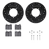8312-02009 Drilled/Slotted Brake Rotors with 3000-Series Ceramic Brake Pads Kit & Hardware [Black], 1976-1976 Porsche, Position: - image 1