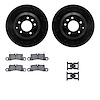 8312-02017 Drilled/Slotted Brake Rotors with 3000-Series Ceramic Brake Pads Kit & Hardware [Black], 2011-2018 Porsche, Position: - image 1