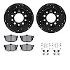8312-03004 Drilled/Slotted Brake Rotors with 3000-Series Ceramic Brake Pads Kit & Hardware [Black], 2003-2008 Kia/Hyundai/Genesi - image 1