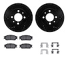 8312-03006 Drilled/Slotted Brake Rotors with 3000-Series Ceramic Brake Pads Kit & Hardware [Black], 2000-2002 Kia/Hyundai/Genesi - image 1