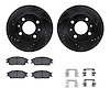 8312-03007 Drilled/Slotted Brake Rotors with 3000-Series Ceramic Brake Pads Kit & Hardware [Black], 2003-2006 Multiple Makes/Mod - image 1