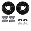 8312-03016 Drilled/Slotted Brake Rotors with 3000-Series Ceramic Brake Pads Kit & Hardware [Black], 2001-2010 Kia/Hyundai/Genesi - image 1