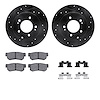 8312-03017 Drilled/Slotted Brake Rotors with 3000-Series Ceramic Brake Pads Kit & Hardware [Black], 2005-2008 Kia/Hyundai/Genesi - image 1