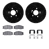 8312-03022 Drilled/Slotted Brake Rotors with 3000-Series Ceramic Brake Pads Kit & Hardware [Black], 2001-2006 Kia/Hyundai/Genesi - image 1