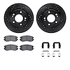 8312-03026 Drilled/Slotted Brake Rotors with 3000-Series Ceramic Brake Pads Kit & Hardware [Black], 2007-2010 Kia/Hyundai/Genesi - image 1