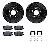 8312-03030 Drilled/Slotted Brake Rotors with 3000-Series Ceramic Brake Pads Kit & Hardware [Black], 2006-2011 Kia/Hyundai/Genesi - image 1