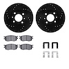 8312-03032 Drilled/Slotted Brake Rotors with 3000-Series Ceramic Brake Pads Kit & Hardware [Black], 2006-2012 Multiple Makes/Mod - image 1