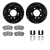 8312-03036 Drilled/Slotted Brake Rotors with 3000-Series Ceramic Brake Pads Kit & Hardware [Black], 2009-2016 Kia/Hyundai/Genesi - image 1