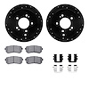 8312-03037 Drilled/Slotted Brake Rotors with 3000-Series Ceramic Brake Pads Kit & Hardware [Black], 2010-2016 Kia/Hyundai/Genesi - image 1
