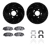 8312-03040 Drilled/Slotted Brake Rotors with 3000-Series Ceramic Brake Pads Kit & Hardware [Black], 2013-2019 Kia/Hyundai/Genesi - image 1