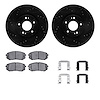 8312-03042 Drilled/Slotted Brake Rotors with 3000-Series Ceramic Brake Pads Kit & Hardware [Black], 2014-2017 Kia/Hyundai/Genesi - image 1