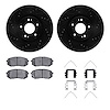 8312-03045 Drilled/Slotted Brake Rotors with 3000-Series Ceramic Brake Pads Kit & Hardware [Black], 2015-2015 Kia/Hyundai/Genesi - image 1