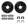 8312-03046 Drilled/Slotted Brake Rotors with 3000-Series Ceramic Brake Pads Kit & Hardware [Black], 2007-2009 Kia/Hyundai/Genesi - image 1
