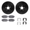 8312-03047 Drilled/Slotted Brake Rotors with 3000-Series Ceramic Brake Pads Kit & Hardware [Black], 2007-2012 Kia/Hyundai/Genesi - image 1