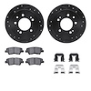 8312-03053 Drilled/Slotted Brake Rotors with 3000-Series Ceramic Brake Pads Kit & Hardware [Black], 2010-2010 Kia/Hyundai/Genesi - image 1