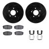 8312-03058 Drilled/Slotted Brake Rotors with 3000-Series Ceramic Brake Pads Kit & Hardware [Black], 2009-2012 Kia/Hyundai/Genesi - image 1