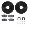 8312-03059 Drilled/Slotted Brake Rotors with 3000-Series Ceramic Brake Pads Kit & Hardware [Black], 2014-2016 Kia/Hyundai/Genesi - image 1