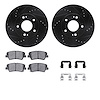 8312-03067 Drilled/Slotted Brake Rotors with 3000-Series Ceramic Brake Pads Kit & Hardware [Black], 2012-2016 Kia/Hyundai/Genesi - image 1