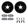 8312-03072 Drilled/Slotted Brake Rotors with 3000-Series Ceramic Brake Pads Kit & Hardware [Black], 2014-2018 Kia/Hyundai/Genesi - image 1