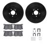 8312-03074 Drilled/Slotted Brake Rotors with 3000-Series Ceramic Brake Pads Kit & Hardware [Black], 2015-2017 Kia/Hyundai/Genesi - image 1