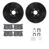 8312-03075 Drilled/Slotted Brake Rotors with 3000-Series Ceramic Brake Pads Kit & Hardware [Black], 2015-2017 Kia/Hyundai/Genesi - image 1