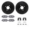 8312-03077 Drilled/Slotted Brake Rotors with 3000-Series Ceramic Brake Pads Kit & Hardware [Black], 2013-2015 Mopar, Position: R - image 1