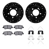 8312-03078 Drilled/Slotted Brake Rotors with 3000-Series Ceramic Brake Pads Kit & Hardware [Black], Fits Select Kia/Hyundai/Gene - image 1