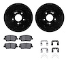8312-03082 Drilled/Slotted Brake Rotors with 3000-Series Ceramic Brake Pads Kit & Hardware [Black], 2010-2013 Kia/Hyundai/Genesi - image 1