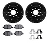 8312-07006 Drilled/Slotted Brake Rotors with 3000-Series Ceramic Brake Pads Kit & Hardware [Black], 2013-2019 Mopar, Position: R - image 1