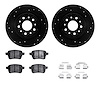 8312-07009 Drilled/Slotted Brake Rotors with 3000-Series Ceramic Brake Pads Kit & Hardware [Black], 2014-2019 Mopar, Position: R - image 1