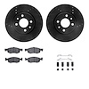 8312-07011 Drilled/Slotted Brake Rotors with 3000-Series Ceramic Brake Pads Kit & Hardware [Black], 2015-2018 Mopar, Position: F - image 1