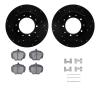 8312-11003 Drilled/Slotted Brake Rotors with 3000-Series Ceramic Brake Pads Kit & Hardware [Black], 1974-2016 Land Rover, Positi - image 1