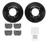 8312-11007 Drilled/Slotted Brake Rotors with 3000-Series Ceramic Brake Pads Kit & Hardware [Black], 1994-1999 Land Rover, Positi - image 1