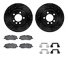 8312-11012 Drilled/Slotted Brake Rotors with 3000-Series Ceramic Brake Pads Kit & Hardware [Black], 2005-2009 Land Rover, Positi - image 1
