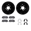 8312-11015 Drilled/Slotted Brake Rotors with 3000-Series Ceramic Brake Pads Kit & Hardware [Black], 2005-2016 Land Rover, Positi - image 1