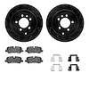 8312-11016 Drilled/Slotted Brake Rotors with 3000-Series Ceramic Brake Pads Kit & Hardware [Black], 2005-2007 Land Rover, Positi - image 1